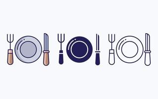 icône d'illustration vectorielle assiette et fourchette de nourriture vecteur