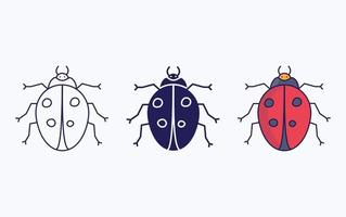 icône illustration vectorielle coccinelle vecteur