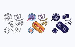icône gastronomique de hot-dog vecteur