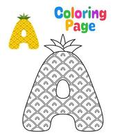 coloriage avec alphabet a pour les enfants vecteur