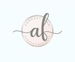 initiale af logo féminin. utilisable pour les logos nature, salon, spa, cosmétique et beauté. élément de modèle de conception de logo vectoriel plat.