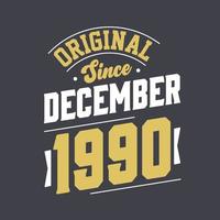 classique depuis décembre 1990. né en décembre 1990 rétro vintage anniversaire vecteur