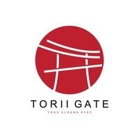 logo de porte torii, conception de bâtiment japonais, vecteur d'icône de chine, icône de modèle d'illustration