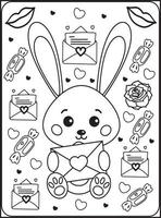 coloriages saint valentin pour enfants vecteur