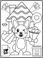 coloriages saint valentin pour enfants vecteur