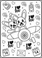 coloriages saint valentin pour enfants vecteur