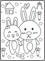 coloriages saint valentin pour enfants vecteur