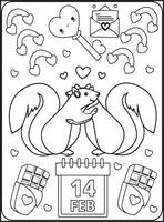 coloriages saint valentin pour enfants vecteur