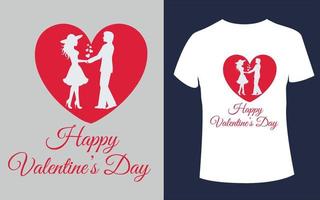 conception de t shirt happy valentines day avec vecteur de forme d'amour