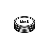 symbole monétaire du mexique. icône de peso mexicain, signe mxn. illustration vectorielle vecteur