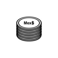 symbole monétaire du mexique. icône de peso mexicain, signe mxn. illustration vectorielle vecteur