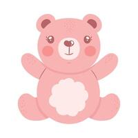 heureux ours rose en peluche vecteur