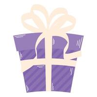 coffret cadeau violet présent vecteur