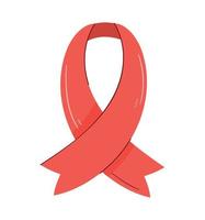 ruban rouge de la journée mondiale du sida vecteur