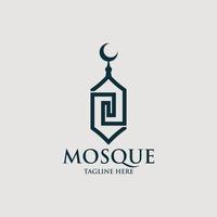 mosquée logo icône vecteur isolé