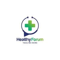 forum sain logo icône vecteur isolé