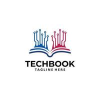 vecteur d'icône de logo de livre de technologie isolé