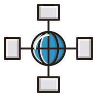 icône de réseau, adaptée à un large éventail de projets créatifs numériques. heureux de créer. vecteur