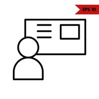 illustration de l'icône de ligne de carte d'identité vecteur
