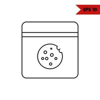 illustration de l'icône de ligne de collation de biscuits vecteur
