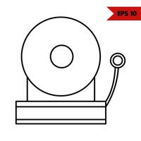 illustration de l'icône de la ligne d'alarme incendie vecteur