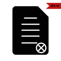 illustration de l'icône de glyphe de papier d'examen vecteur