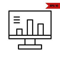 illustration de l'icône de la ligne d'ordinateur vecteur