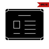 illustration de l'icône de glyphe de carte d'identité vecteur
