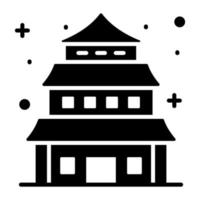 conception de vecteur de bâtiment chinois, temple chinois