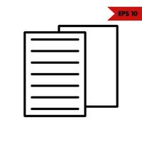 illustration de l'icône de ligne de notes papier vecteur
