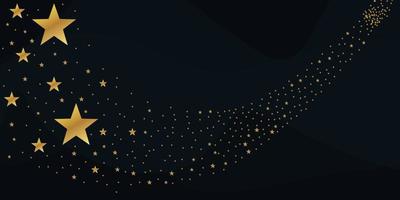vecteur étoile filante abstraite - étoile filante dorée avec traînée d'étoiles élégante sur fond noir - météoroïde, comète, astéroïde, étoiles