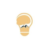 création de logo de lampe combinée en forme de montagne vecteur