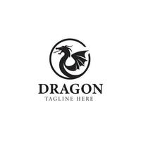 création de logo de dragon électrique noir vecteur