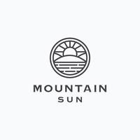 illustration d'icône de logo de soleil de montagne vecteur