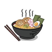 ramen - illustration vectorielle de cuisine japonaise. vecteur