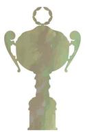 forme de silhouette du gagnant du trophée de la coupe de couleur réaliste de sport. coupe du trophée de contour aquarelle. illustration vectorielle vecteur