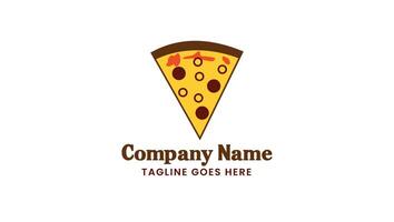 logo de pizza non végétarienne vecteur