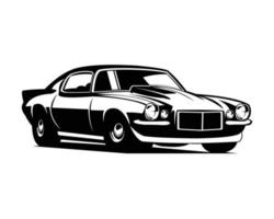logo de voiture chevy camaro. conception de silhouette d'illustration vectorielle. idéal pour la conception d'insignes, d'emblèmes, d'icônes et d'autocollants. vecteur