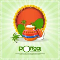 bannière de célébration du festival de la récolte du sud de l'inde heureux pongal ou arrière-plan de conception d'affiche vecteur