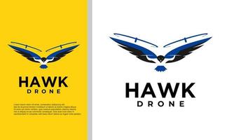 logo illustration graphique vectoriel de faucon combiné avec un drone