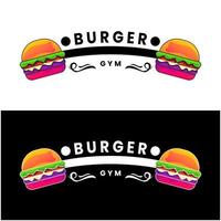 vecteur de conception de logo de gym burger