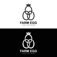 logo d'oeuf, conception de ferme d'oeufs, logo de poulet, vecteur de nourriture asiatique