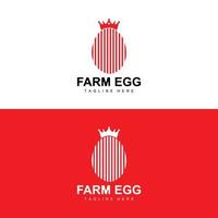 logo d'oeuf, conception de ferme d'oeufs, logo de poulet, vecteur de nourriture asiatique