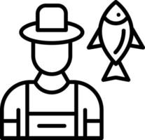 conception d'icône de vecteur de pêcheur