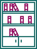 icône de vecteur d'étagère de livres