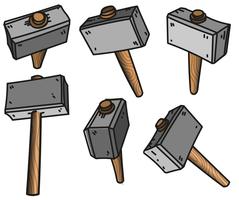 icônes de dessin animé plat de vecteur sledgehammer