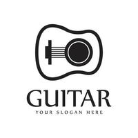 icône de conception de logo de guitare et vecteur de symbole