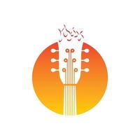 icône de conception de logo de guitare et vecteur de symbole