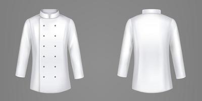 vestes de chef blanches, uniforme de cuisinier, chemise formelle vecteur