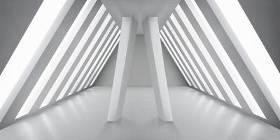 intérieur blanc futuriste avec colonnes rectangulaires vecteur